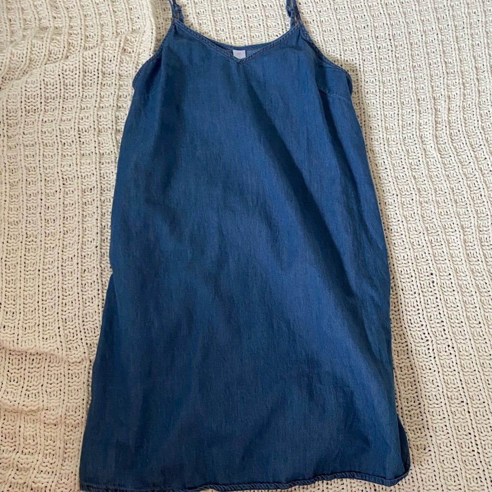 blue cotton denim material dress